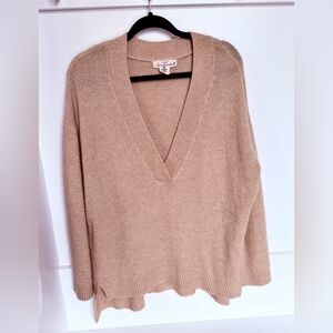 Elegant Tan V-Neck Sweater